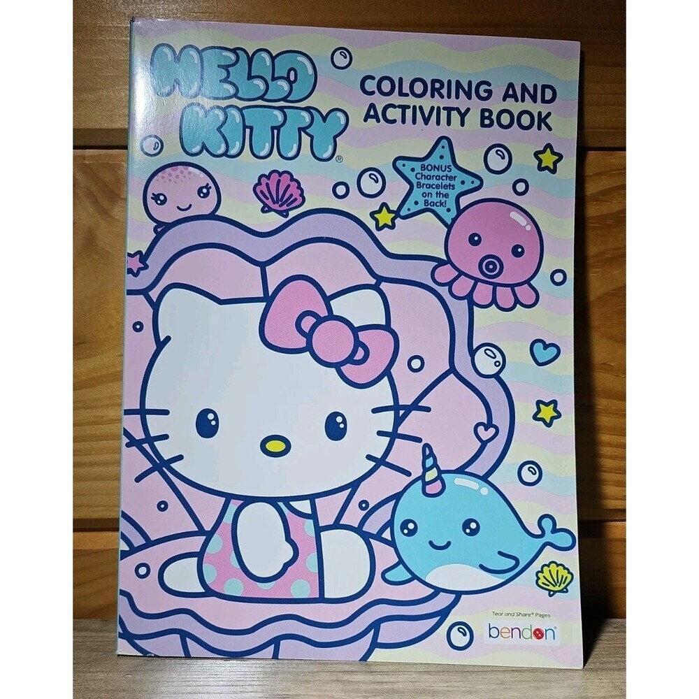 Sanrio Hello Kitty 64-Page Coloring & Activity Book, by Bendon, Paperback/New